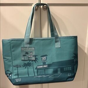 Teal Insulated Trader Joes Tote Bag